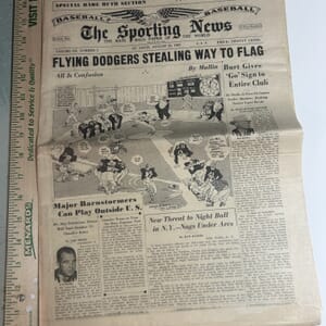 IMG_2205 The Sporting News August 25,1948 with special Babe Ruth section, drawing by William Mullin