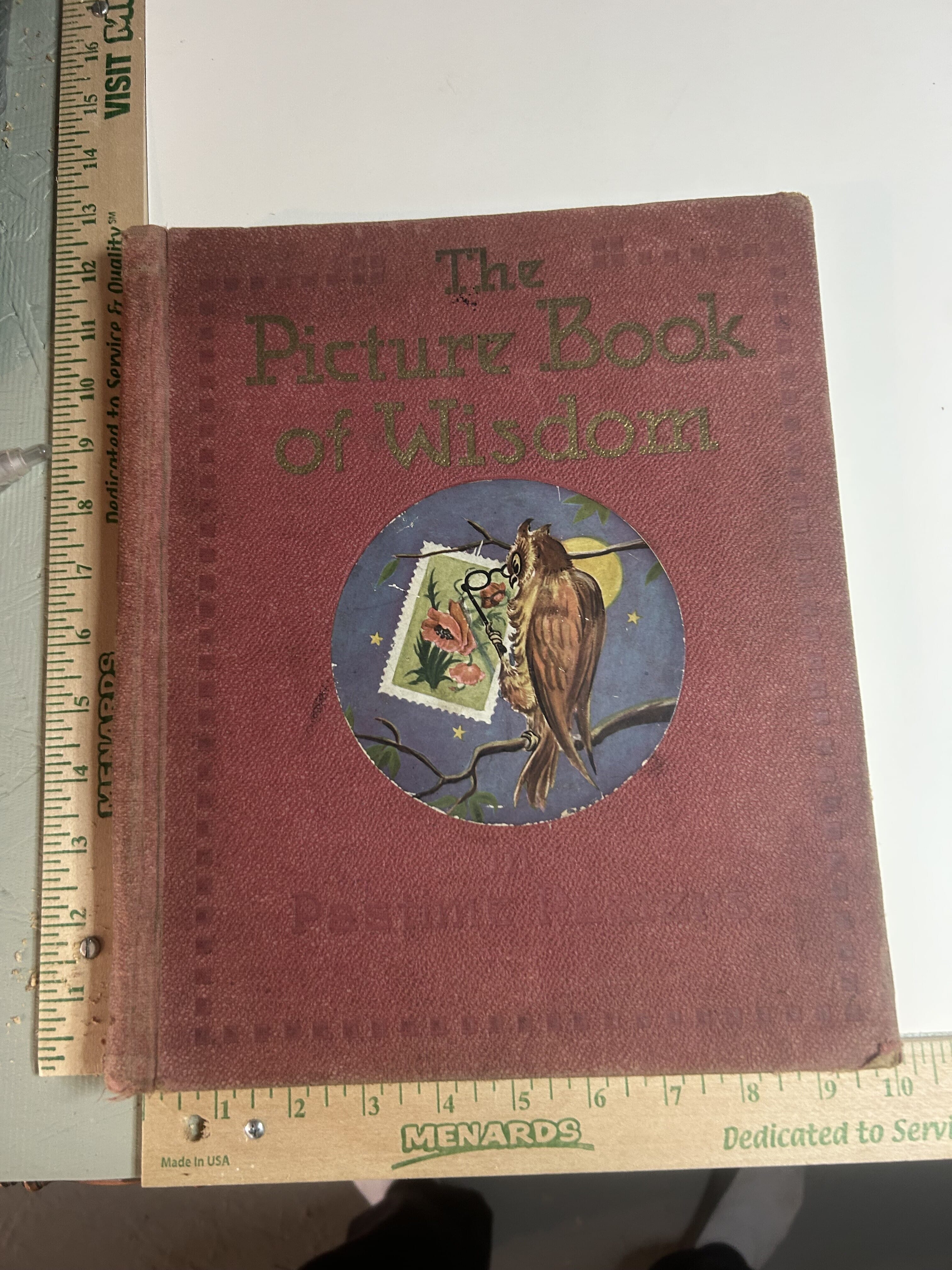 The Picture Book of Wisdom with 336 stickers pasted in assigned space loose binding still attached with some writing as shown in gallery