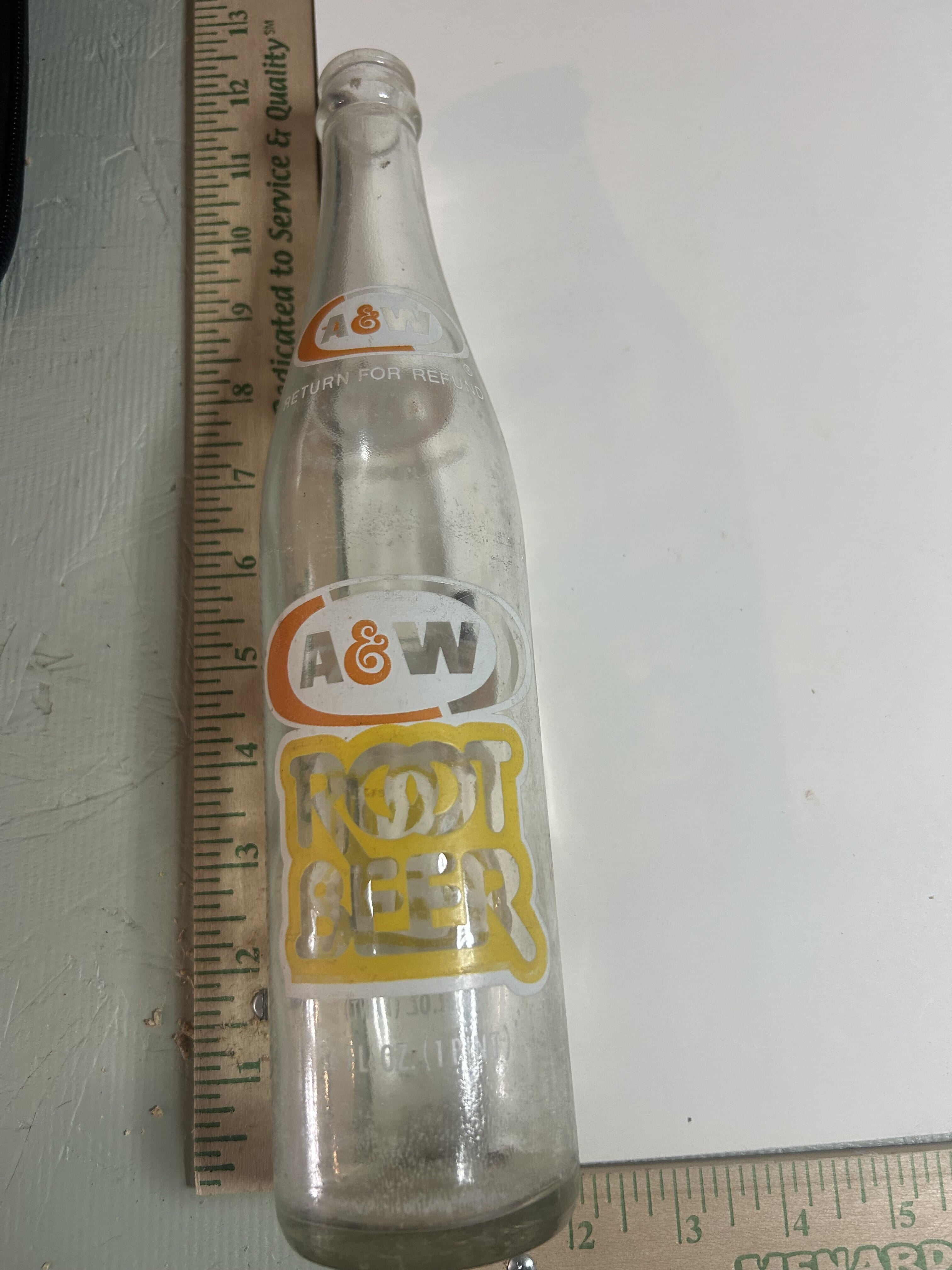 A&W Root Beer 16oz root beer bottle