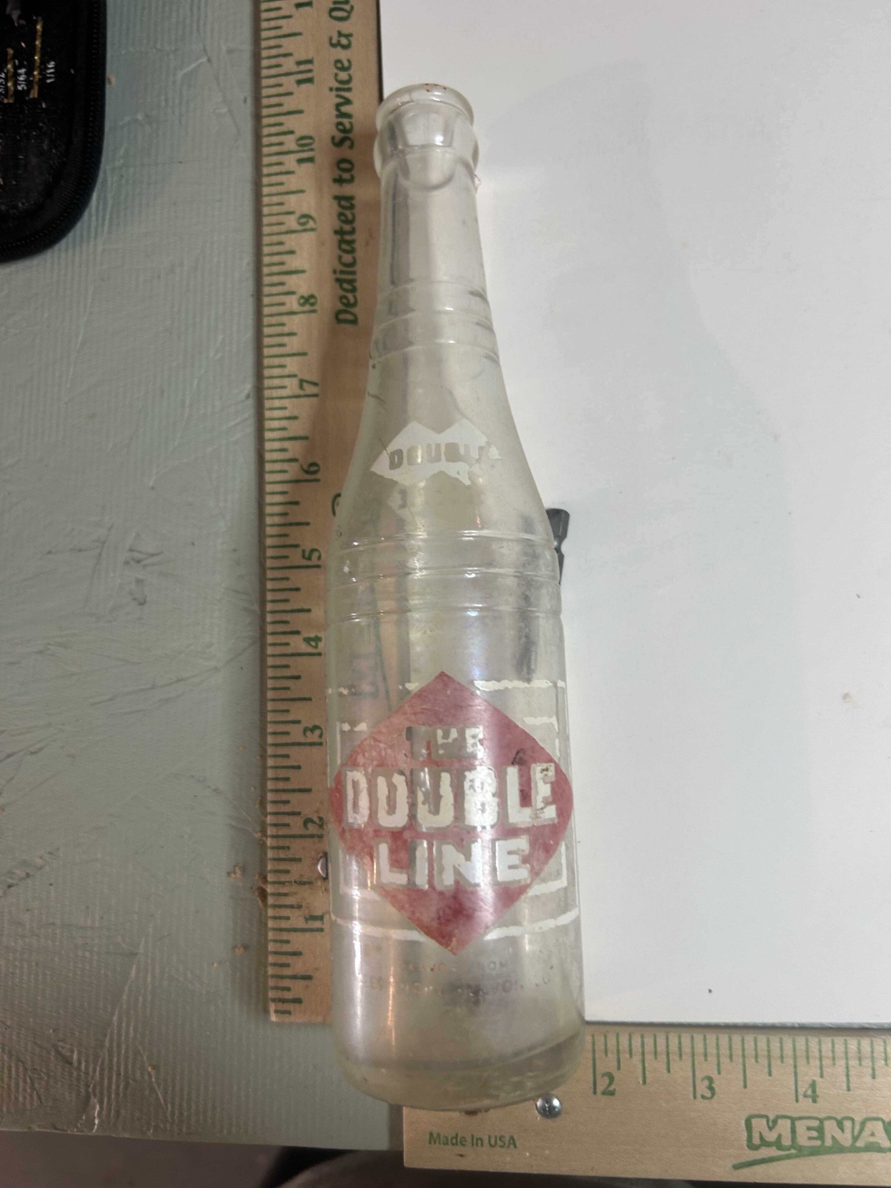 The Double Line 12oz cola bottle-bottled in Clarksville Tn by the Double Cola Bottling Company A Seminole product faded graphics