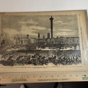 IMG_2308 1963 reissue of Frank Leslie’s Illustrated Newspaper on April 11,1863 celebrating the 100th anniversary of the Civil War, drawing of Princess Alexandria of Denmark and the Royal Cortege passing through Trafalgar Square in London on the way to Windsor in