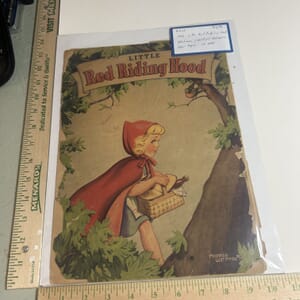 IMG_2341 1942 Little Red Riding Hood childrens book 16 pages,loose binding 9 1/2x13 Whitman publishing-Mildred Wetmore illustrations to